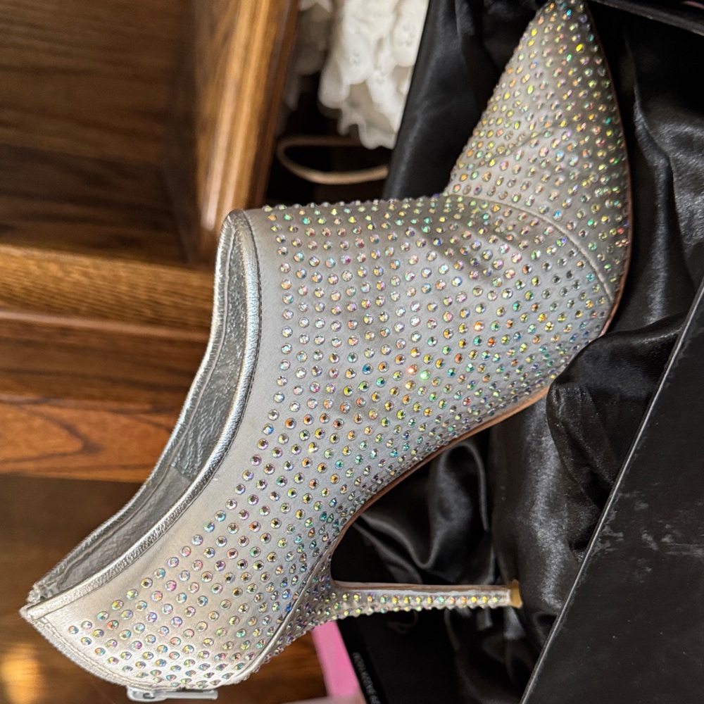 Dune London Silver Studded Heels - Picture 2 of 16